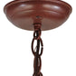 Meyda Lighting Pine Branch 8" LED Rust With Green Branches Valley View Mini Pendant Light With Silver Mica Shade Glass