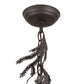 Meyda Lighting Pine Branch 8" Oil Rubbed Bronze Valley View Mini Pendant Light With White Iridescent Shade Glass