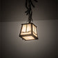 Meyda Lighting Pine Branch 8" Oil Rubbed Bronze Valley View Mini Pendant Light With White Iridescent Shade Glass