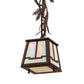 Meyda Lighting Pine Branch 8" Oil Rubbed Bronze Valley View Mini Pendant Light With White Iridescent Shade Glass