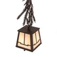 Meyda Lighting Pine Branch 8" Oil Rubbed Bronze Valley View Mini Pendant Light With White Iridescent Shade Glass