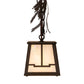 Meyda Lighting Pine Branch 8" Oil Rubbed Bronze Valley View Mini Pendant Light With White Iridescent Shade Glass