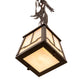Meyda Lighting Pine Branch 8" Oil Rubbed Bronze Valley View Mini Pendant Light With White Iridescent Shade Glass