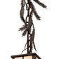 Meyda Lighting Pine Branch 8" Oil Rubbed Bronze Valley View Mini Pendant Light With White Iridescent Shade Glass