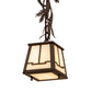 Meyda Lighting Pine Branch 8" Oil Rubbed Bronze Valley View Mini Pendant Light With White Iridescent Shade Glass