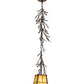 Meyda Lighting Pine Branch 8" Rust & Wrought Iron Valley View Mini Pendant Light With Beige Iridescent Shade Glass