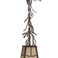 Meyda Lighting Pine Branch 8" Rust & Wrought Iron Valley View Mini Pendant Light With Beige Iridescent Shade Glass