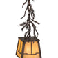 Meyda Lighting Pine Branch 8" Rust & Wrought Iron Valley View Mini Pendant Light With Beige Iridescent Shade Glass