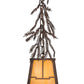 Meyda Lighting Pine Branch 8" Rust & Wrought Iron Valley View Mini Pendant Light With Beige Iridescent Shade Glass