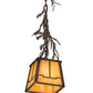 Meyda Lighting Pine Branch 8" Rust & Wrought Iron Valley View Mini Pendant Light With Beige Iridescent Shade Glass