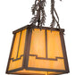 Meyda Lighting Pine Branch 8" Rust & Wrought Iron Valley View Mini Pendant Light With Beige Iridescent Shade Glass