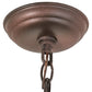 Meyda Lighting Pine Branch 8" Rust & Wrought Iron Valley View Mini Pendant Light With Beige Iridescent Shade Glass