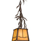 Meyda Lighting Pine Branch 8" Rust & Wrought Iron Valley View Mini Pendant Light With Beige Iridescent Shade Glass