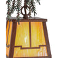 Meyda Lighting Pine Branch 8" Rust and Green Trees Valley View Mini Pendant Light With Beige Irridescent Shade Glass