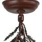 Meyda Lighting Pine Branch 8" Rust and Green Trees Valley View Mini Pendant Light With Beige Irridescent Shade Glass
