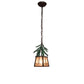 Meyda Lighting Pine Branch 8" Timeless Bronze Mini Pendant Light With Silver Mica Shade Glass
