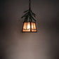 Meyda Lighting Pine Branch 8" Timeless Bronze Mini Pendant Light With Silver Mica Shade Glass