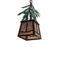 Meyda Lighting Pine Branch 8" Timeless Bronze Mini Pendant Light With Silver Mica Shade Glass
