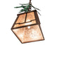 Meyda Lighting Pine Branch 8" Timeless Bronze Mini Pendant Light With Silver Mica Shade Glass