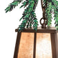 Meyda Lighting Pine Branch 8" Timeless Bronze Mini Pendant Light With Silver Mica Shade Glass