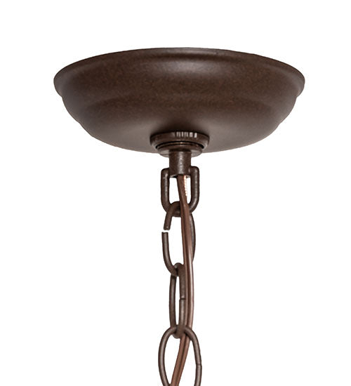 Meyda Lighting Pine Branch 8" Timeless Bronze Mini Pendant Light With Silver Mica Shade Glass