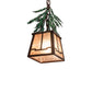 Meyda Lighting Pine Branch 8" Timeless Bronze Mini Pendant Light With Silver Mica Shade Glass