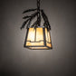 Meyda Lighting Pine Branch 8" Timeless Bronze Valley View Mini Pendant Light With Beige Iridescent Shade Glass