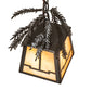 Meyda Lighting Pine Branch 8" Timeless Bronze Valley View Mini Pendant Light With Beige Iridescent Shade Glass