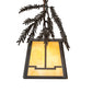 Meyda Lighting Pine Branch 8" Timeless Bronze Valley View Mini Pendant Light With Beige Iridescent Shade Glass