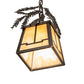 Meyda Lighting Pine Branch 8" Timeless Bronze Valley View Mini Pendant Light With Beige Iridescent Shade Glass