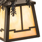 Meyda Lighting Pine Branch 8" Timeless Bronze Valley View Mini Pendant Light With Beige Iridescent Shade Glass