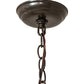 Meyda Lighting Pine Branch 8" Timeless Bronze Valley View Mini Pendant Light With Beige Iridescent Shade Glass