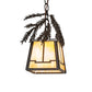 Meyda Lighting Pine Branch 8" Timeless Bronze Valley View Mini Pendant Light With Beige Iridescent Shade Glass