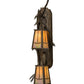 Meyda Lighting Pine Branch 9" 2-Light Antique Copper Valley View Wall Sconce With Beige Iridescent Shade Glass