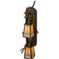 Meyda Lighting Pine Branch 9" 2-Light Antique Copper Valley View Wall Sconce With Beige Iridescent Shade Glass