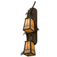 Meyda Lighting Pine Branch 9" 2-Light Antique Copper Valley View Wall Sconce With Beige Iridescent Shade Glass