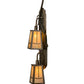 Meyda Lighting Pine Branch 9" 2-Light Antique Copper Valley View Wall Sconce With Beige Iridescent Shade Glass