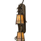 Meyda Lighting Pine Branch 9" 2-Light Antique Copper Valley View Wall Sconce With Beige Iridescent Shade Glass