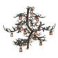 Meyda Lighting Pine Branch 91" 18-Light Rust & Green Branches Valley View Chandelier With Silver Mica Shade Glass