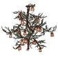 Meyda Lighting Pine Branch 91" 18-Light Rust & Green Branches Valley View Chandelier With Silver Mica Shade Glass