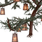 Meyda Lighting Pine Branch 91" 18-Light Rust & Green Branches Valley View Chandelier With Silver Mica Shade Glass