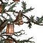 Meyda Lighting Pine Branch 91" 18-Light Rust & Green Branches Valley View Chandelier With Silver Mica Shade Glass