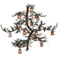 Meyda Lighting Pine Branch 91" 18-Light Rust & Green Branches Valley View Chandelier With Silver Mica Shade Glass