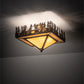 Meyda Lighting Pine Lake 19"Sq 2-Light Antique Copper Flush Mount Light With Beige Shade Glass