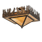 Meyda Lighting Pine Lake 19"Sq 2-Light Antique Copper Flush Mount Light With Beige Shade Glass