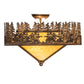 Meyda Lighting Pine Lake 19"Sq 2-Light Antique Copper Flush Mount Light With Beige Shade Glass