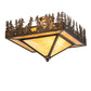 Meyda Lighting Pine Lake 19"Sq 2-Light Antique Copper Flush Mount Light With Beige Shade Glass
