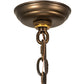Meyda Lighting Pine Lake 19"Sq 4-Light Antique Copper Inverted Pendant Light With Silver Mica Shade Glass