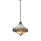 Meyda Lighting Pine Lake 19"Sq 4-Light Antique Copper Inverted Pendant Light With Silver Mica Shade Glass