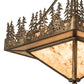 Meyda Lighting Pine Lake 19"Sq 4-Light Antique Copper Inverted Pendant Light With Silver Mica Shade Glass